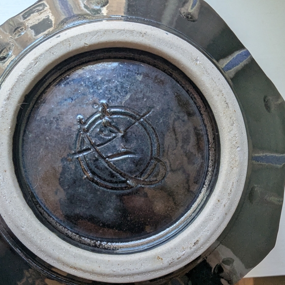 Richard Aerni Studio Art Pottery Bowl Aqua Blue Green Signed - Picture 8 of 11